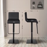 thumbnail of Conjunto de 2 bancos de bar Limon com revestimento em imitação de pele preto/preto