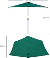 thumbnail of Ombrellone da Giardino Semicircolare in Alluminio 269x138x236 cm  Shade Verde