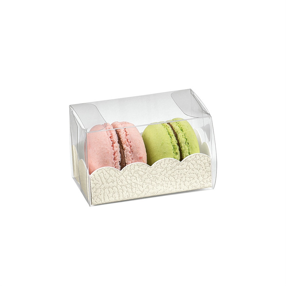200 Unités - Boîtes Macarons + Bases Bristol  8X5X5 Cm Transparent Pvc - Garcia de Pou
