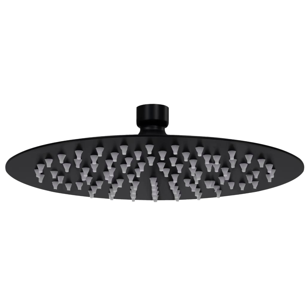 Helloshop26 - Soffione doccia a pioggia soffione doccia a spruzzo doccetta accessorio da bagno acciaio inox rotondo 20 cm nero 02_0002072