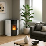 thumbnail of Poêle à granulés d’angle étanche Iseos 12,2 kW Blanc Sannover