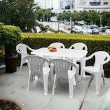 thumbnail of Ensemble de 6 fauteuils Ratak avec table ovale rectangulaire Cayman blanche