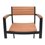 thumbnail of METRO PROFESSIONAL Banco de bar empilhável com apoios de braços cobertos Lynx, alumínio/madeira de eucalipto, preto