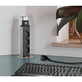 thumbnail of Tischsteckdosenleiste 3-fach + USB aluminium/schwarz