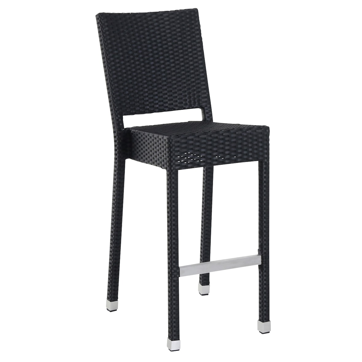 METRO Professional Taburete apilable Barbados, ratán sintético, negro