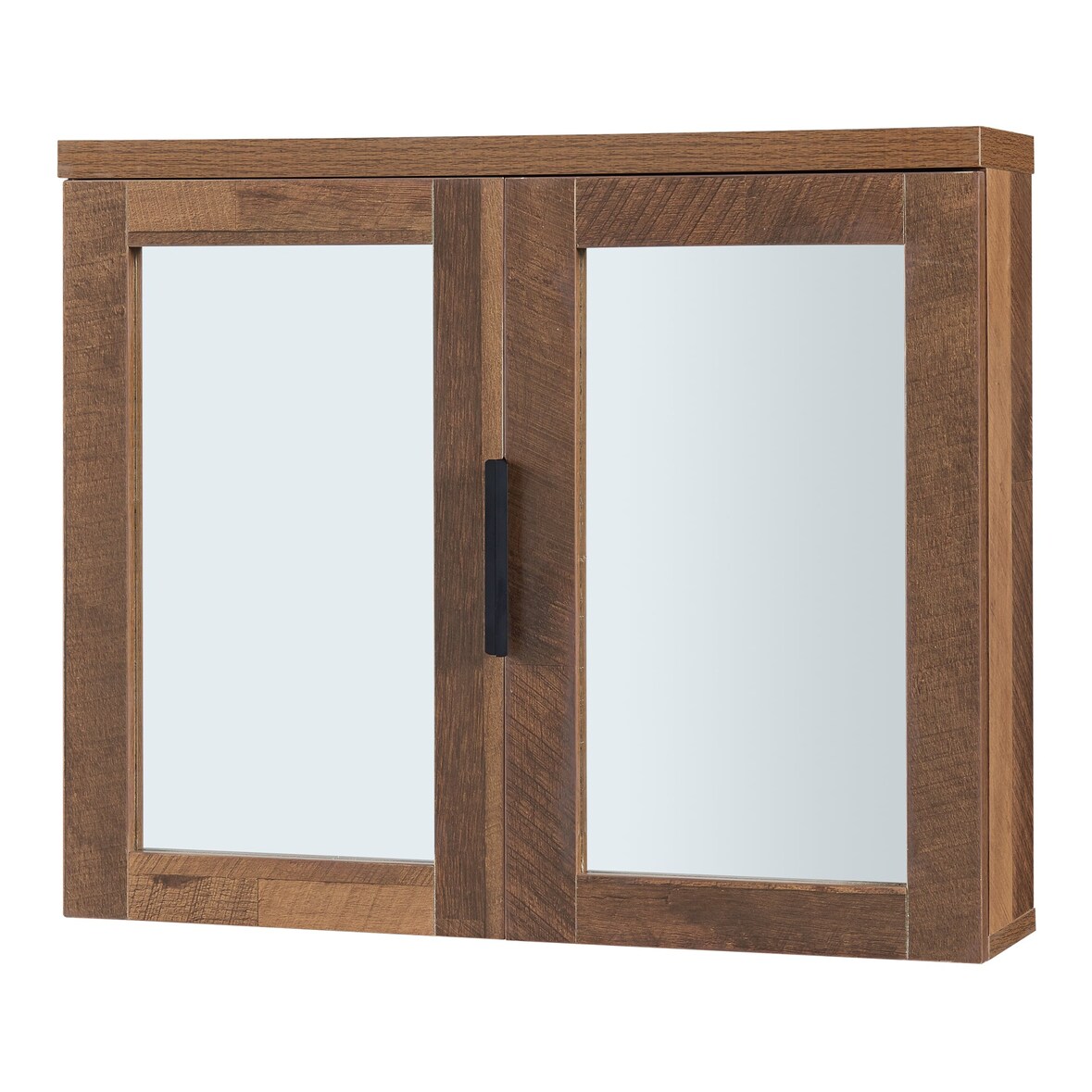 Helloshop26 - Mueble de baño con estantería de pared 50 x 60 x 15 cm con espejo marrón 03_0008894