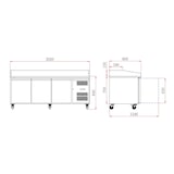 thumbnail of Gastro Pizzatisch Kühltisch Kühltheke Edelstahl 2020x800x1000mm 580l +2/+8°C