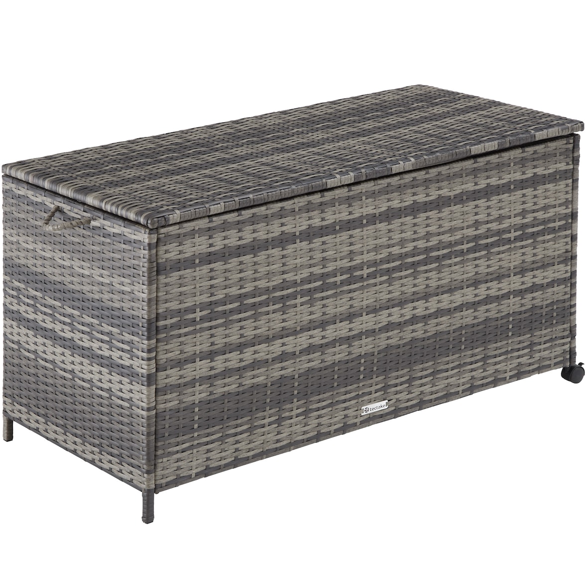tectake Coffre de rangement avec cadre en aluminium et roues 297l, 117x54x64cm - gris - 404555