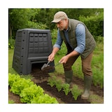 thumbnail of Gartenkomposter 380L Anthrazit Abfall Deckel und Entnahmeklappe INTEC
