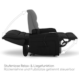 thumbnail of Fernsehsessel mit Aufstehhilfe, Relaxsessel mit elektrischer Liegefunktion, 2 Motoren, 120 kg belastbar, Kunstleder, Schwarz, Raburg Jan
