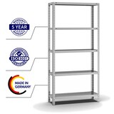 thumbnail of PROREGAL Fachbodenregal Schraubsystem | Grundregal | HxBxT 200x100x30cm | 5 Ebenen | Fachlast 350 kg | Beidseitig nutzbar | Verzinkt