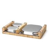 thumbnail of Arbeitsstation mit 3 GN Schubladen - Gummibaumholz - 50 x 32,5 x 8,5cm