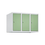 thumbnail of C+P Aufsatzschrank Classic PLUS, 3 Abteile, HxBxT 50x75x50cm, Zylinderschloss, Hellgrau/Resedagrün von PROREGAL