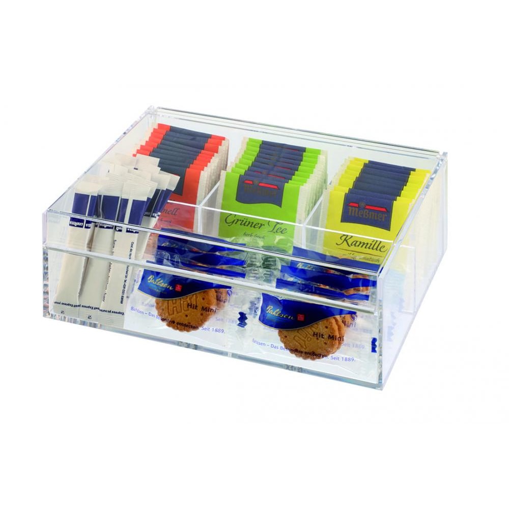 Boîte à thés & infusions Multibox, en plastique transparent