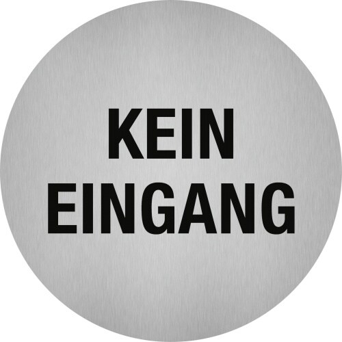 Aufkleber - Piktogramm Kein Eingang, Edelstahl, selbstklebend, Ø 50 mm