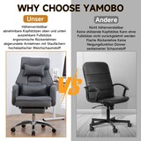 thumbnail of Bürostuhl ergonomisch drehbar mit Fußstütze Dunkelgrau 118x69x78 cm verstellbare Rückenlehne bis 155 Grad Lendenstütze Kopfstütze