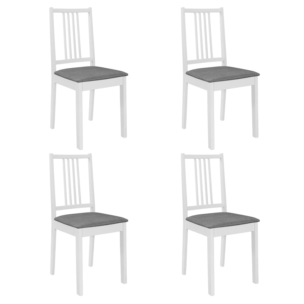 Chaises à manger avec coussins lot de 4 blanc bois solide Modèle Vega StudioDesk Ligne