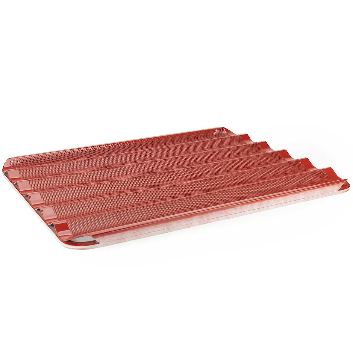 Backblech mit Silikon WORLDMAI gerillt perforiert 60x40 für Bäckerei, Konditorei und Gastronomie.