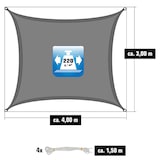 thumbnail of Toldo UV 3x4 HDPE Vela de Protección Solar Rectangular Techo para Balcón Gris