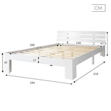thumbnail of Merax Holzbett Doppelbett 140x200 aus Kiefernholz mit Lattenrost & Kopfteil für Schlafzimmer Weiß