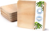 thumbnail of onlyleaf 200 Stück Einwegteller 25x25 cm Palmblatt-Teller, quadratisch, biologisch abbaubar, umweltfreundlich, kompostierbar, Wegwerfteller
