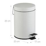 thumbnail of Relaxdays Kosmetikeimer, 3 Liter, entnehmbarer Inneneimer, Metall, Badezimmer & Gäste WC, Mülleimer mit Deckel, weiß