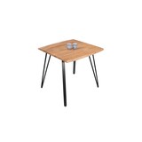 thumbnail of Esstisch Baumkante 90 x 90 cm Akazie massiv naturfarben Metallgestell Schwarz CELIA