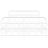 thumbnail of vidaXL Bedframe met hoofd- en voeteneinde metaal wit 150x200 cm
