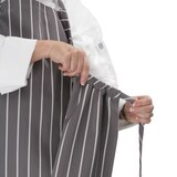 thumbnail of Chef Works® Basic ENGLISH CHEF Latzschürze,  Grau-Weiß-gestreift