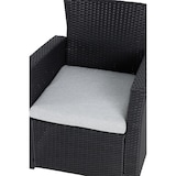 thumbnail of METRO PROFESSIONAL Salotto da esterno Brantford 4 pezzi, polyrattan/poliestere, 2 poltrone singole, 1 divano a 2 posti, 1 tavolino, nero