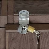 thumbnail of 1er WPC-Mülltonnenverkleidung Erweiterung HWC-J28, Premium Mülltonnenbox, Metall Holzoptik ~ braun