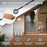 thumbnail of ECD Germany – WPC Terrassenfliesen – 60x30 cm Hellbraun 2m² | geriffelt, Holzoptik, Klicksystem mit Drainage