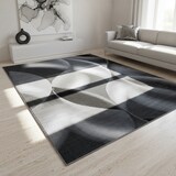 thumbnail of Teppich Schlafzimmer Wellenmuster Elegant Waschbar Strapazierfähig Wohnzimmer Esszimmer Schwarz 120x170 cm – INN von Kadima Design