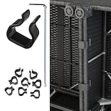 thumbnail of tectake Conjunto de descanso de ratán con estructura de aluminio, incluyendo fundas en 2 colores  Negro