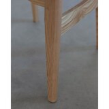 thumbnail of Sedia in legno massello, schienale in canna e seduta in tessuto grigio screziato