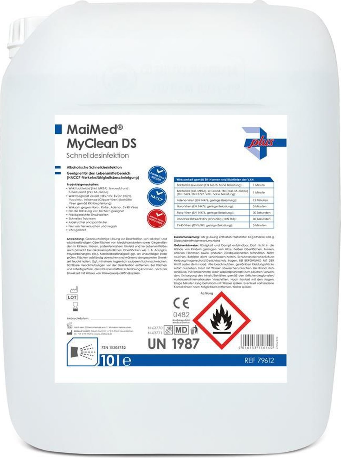 MaiMed MyClean DS - Schnelldesinfektionsmittel - 1 x 10 L - Desinfektionsmittel