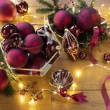 thumbnail of 10 Weihnachtskugeln 6cm Glas uni Christbaumkugeln durchsichtig bordeaux weinrot