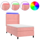 thumbnail of vidaXL Boxspringbett mit Matratze & LED Rosa 80x200 cm Samt