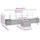 thumbnail of vidaXL Garten-Sofa-Set 5 pcs Hellgrau und Dunkelgrau Poly-Rattan