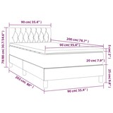 thumbnail of vidaXL Boxspringbett mit Matratze & LED Creme 90x200 cm Stoff