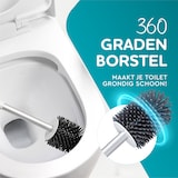 thumbnail of HGMD Toiletborstel Siliconen met Houder - Wit – Wc Borstel - Toilet Borstel Houder – Sneldrogend, Stevig en Hygiënisch