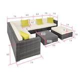 thumbnail of tectake Conjunto de ratán MARBELLA  gris - 403838