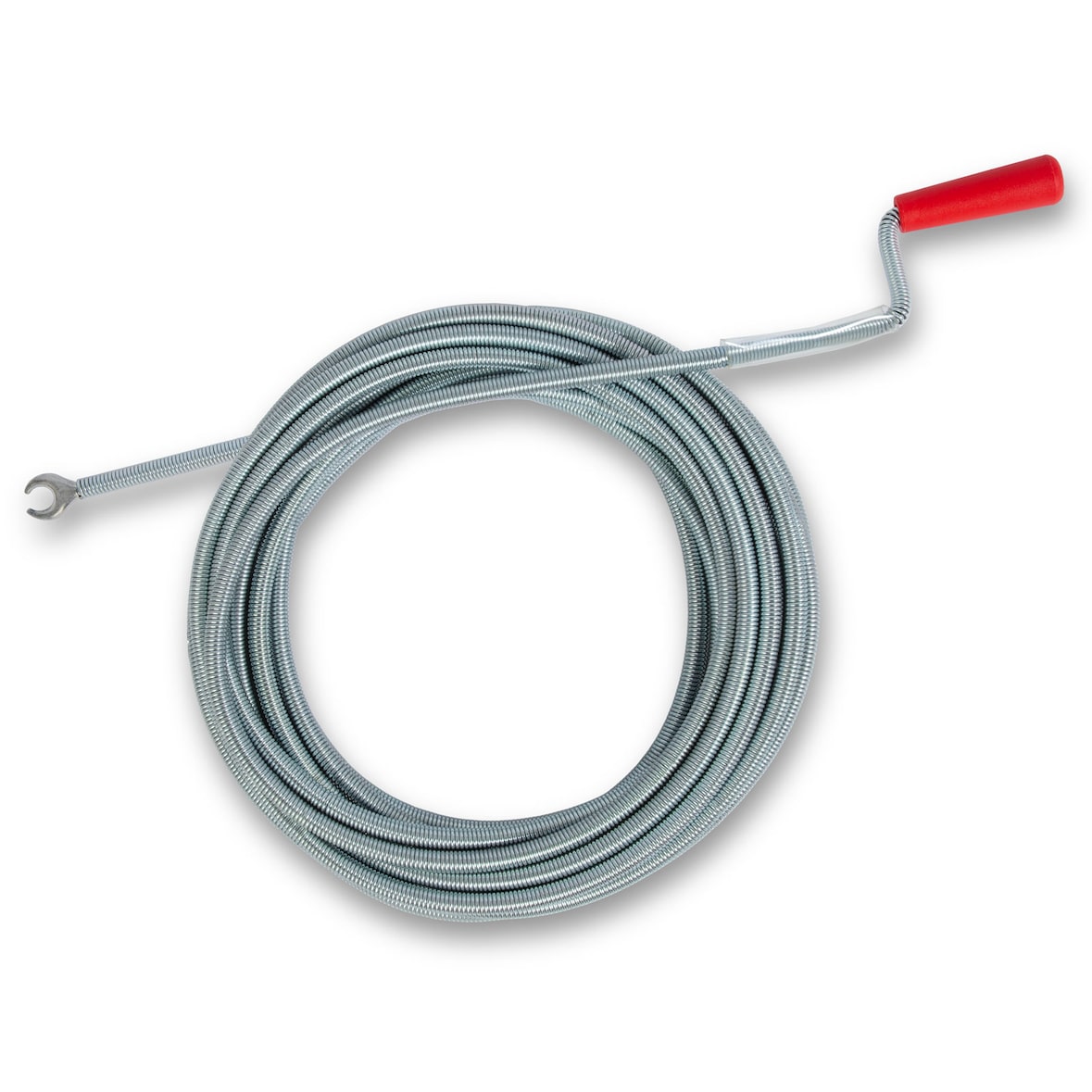 EBERTH Rohrreinigungsspirale 10m, Ø 9mm, für Rohre ab Ø 40mm, mit krallenförmigem Bohrkopf, Abflussreiniger für WC und Abflüsse gegen Verstopfungen