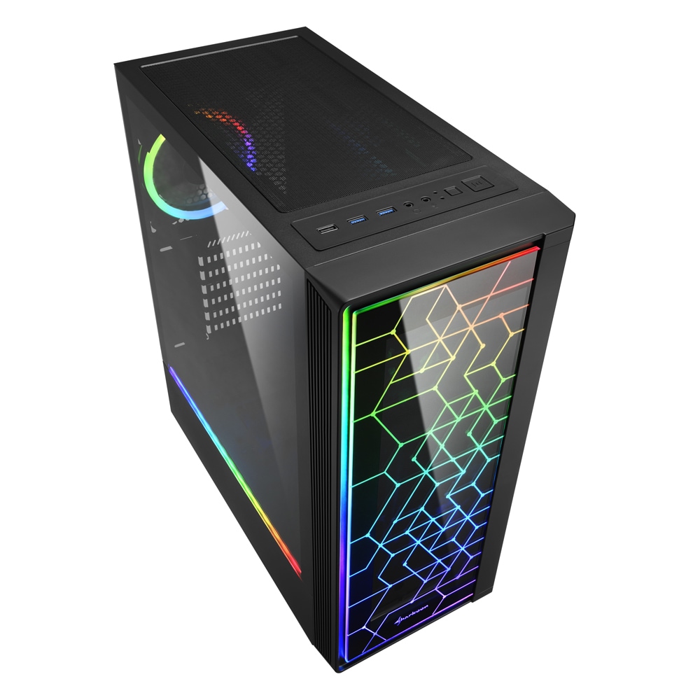 Gaming PC  - Ryzen 5 5600G 6x 4,4GHz - 16GB DDR4 RAM - 512 M.2 SSD - SHARKOON RGB Gehäuse mit gehärtetem Glas -  WLAN