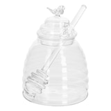 thumbnail of 3tlg Set Honig 400ml Bienchen-Deckel Honiglöffel Glasbehälter Rührstab Aufbewahrung Geschenkidee