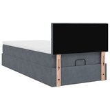 thumbnail of vidaXL Ottoman-Bett mit Matratze & LEDs Dunkelgrau 90x190 cm Samt