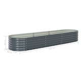 thumbnail of vidaXL Garten-Hochbeet 320x80x44 cm Verzinkter Stahl Grau