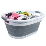 thumbnail of Intirilife faltbarer Wäschekorb aus Kunststoff und Silikon - 61.5 x 44 x 27 cm - platzsparend mit Griffen - 36L