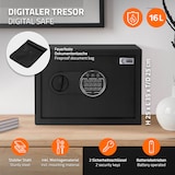 thumbnail of ECD Germany Tresor 16L 35x25x25 cm | Stahl, Elektronischer Safe mit PIN-Code & Licht