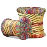 thumbnail of Tabourets Avec Détails Chindi Lot De 2 Multicolore Bambou